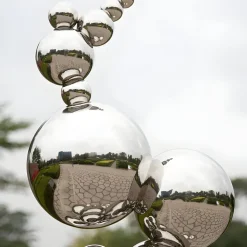 Cosmic Bubbles 226cm Gold Metal Garden Sculpture