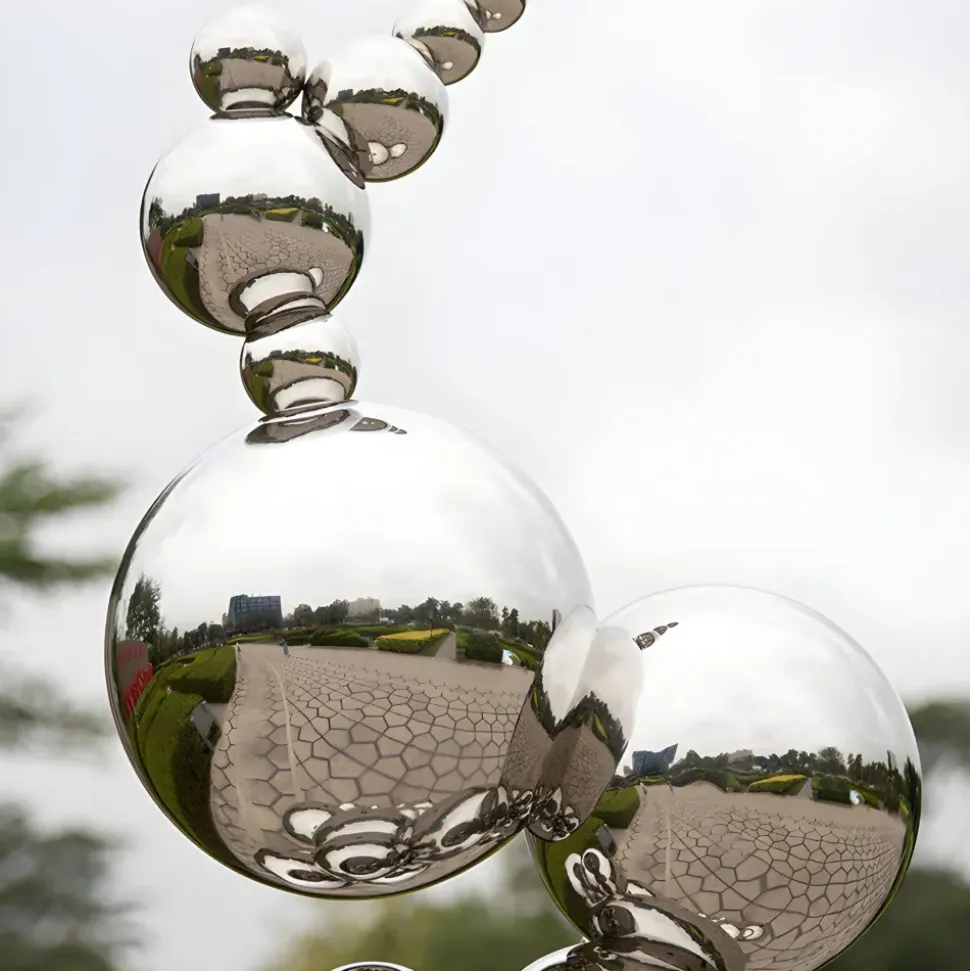 Cosmic Bubbles 226cm Gold Metal Garden Sculpture