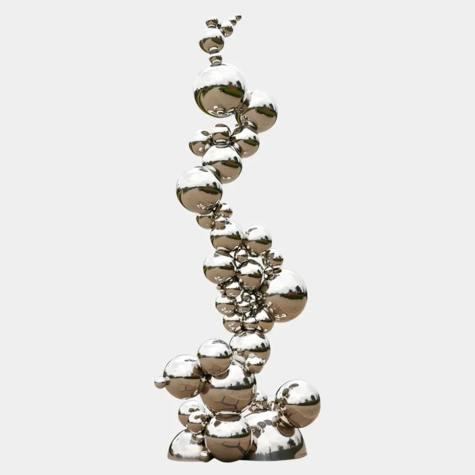 Cosmic Bubbles 226cm Silver Metal Garden Sculpture
