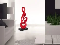 Cosmic Flow 80cm Red Resin Indoor Sculpture
