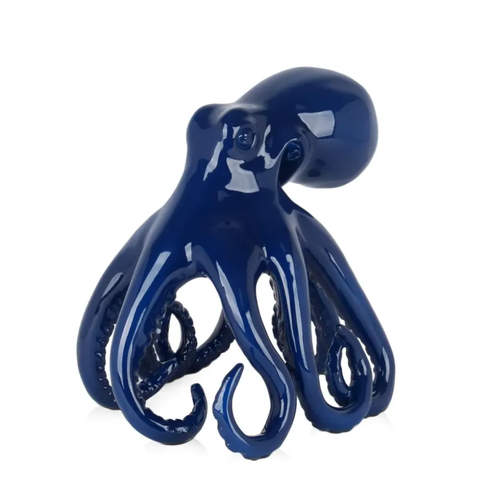 Cosmic Octopus 31cm Blue Resin Indoor Sculpture