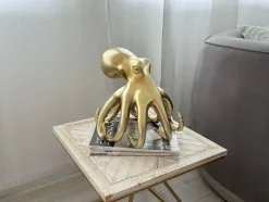 Cosmic Octopus 31cm Gold Resin Indoor Sculpture