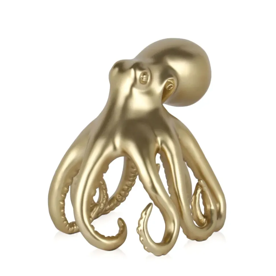 Cosmic Octopus 31cm Gold Resin Indoor Sculpture
