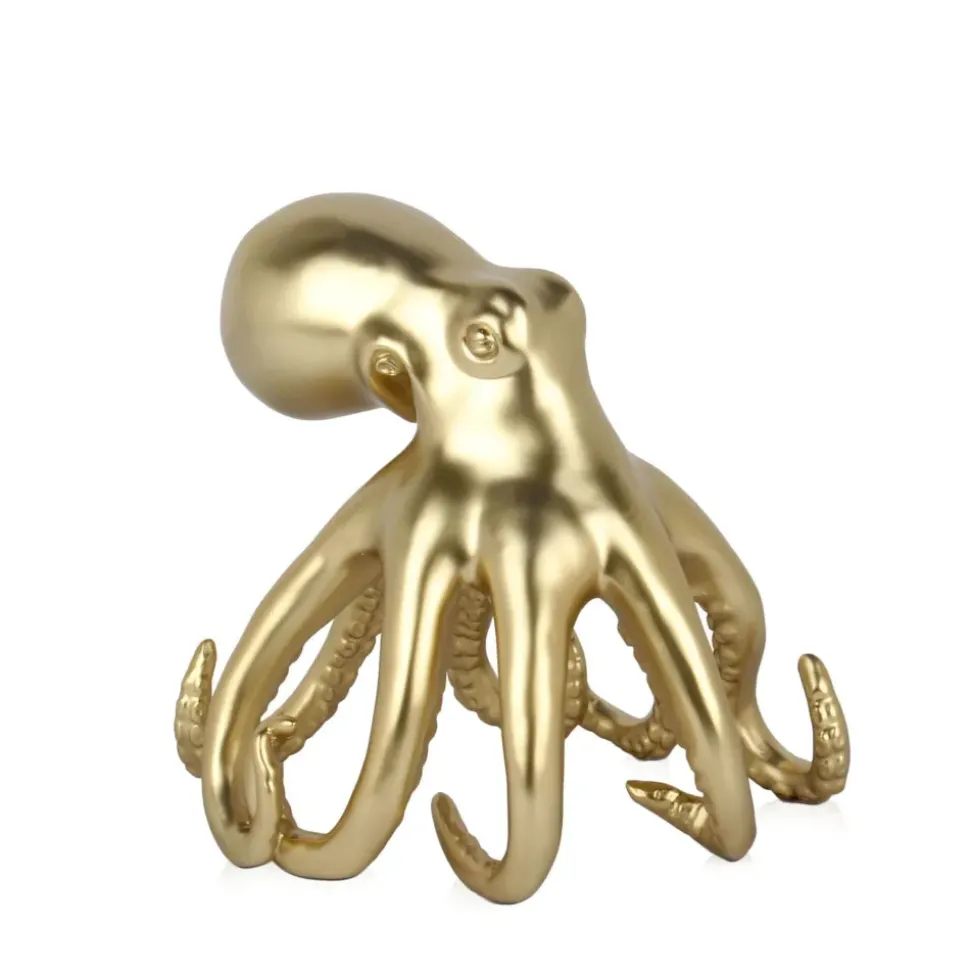 Cosmic Octopus 22cm Gold Resin Indoor Sculpture