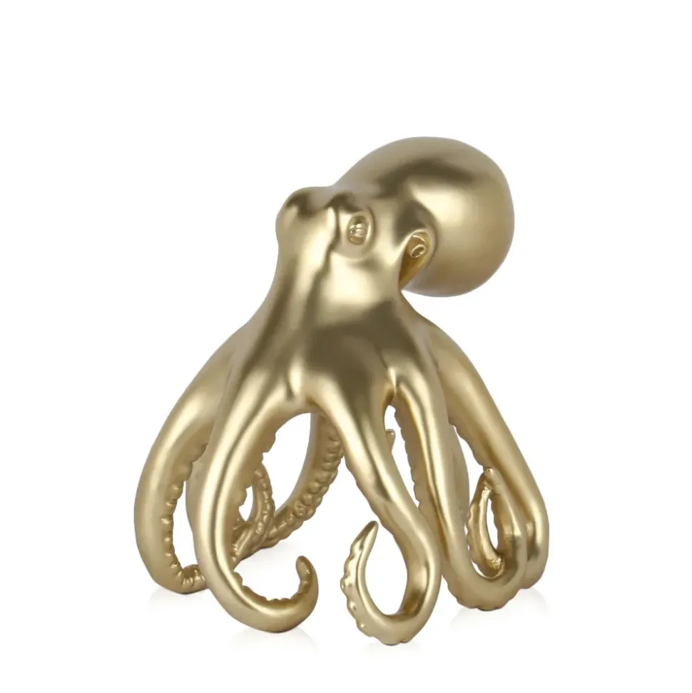 Cosmic Octopus 22cm Gold Resin Indoor Sculpture