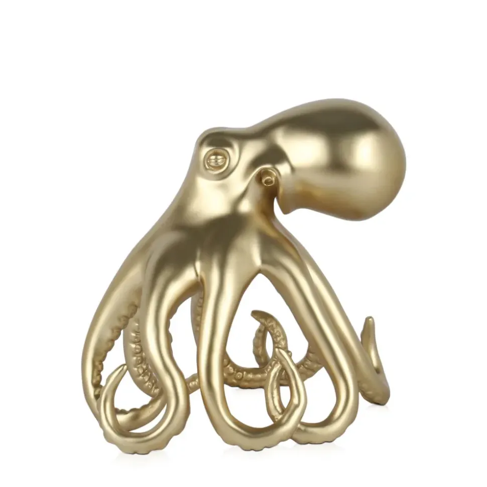 Cosmic Octopus 22cm Gold Resin Indoor Sculpture