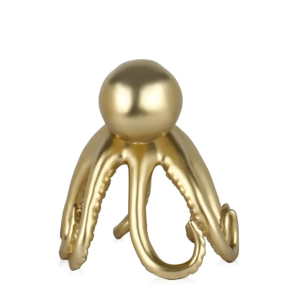 Cosmic Octopus 22cm Gold Resin Indoor Sculpture