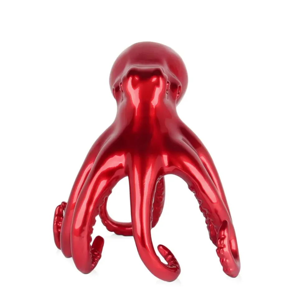 Cosmic Octopus 31cm Red Resin Indoor Sculpture