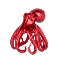 Cosmic Octopus 31cm Red Resin Indoor Sculpture