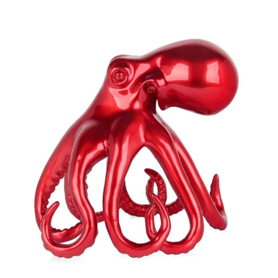 Cosmic Octopus 31cm Red Resin Indoor Sculpture