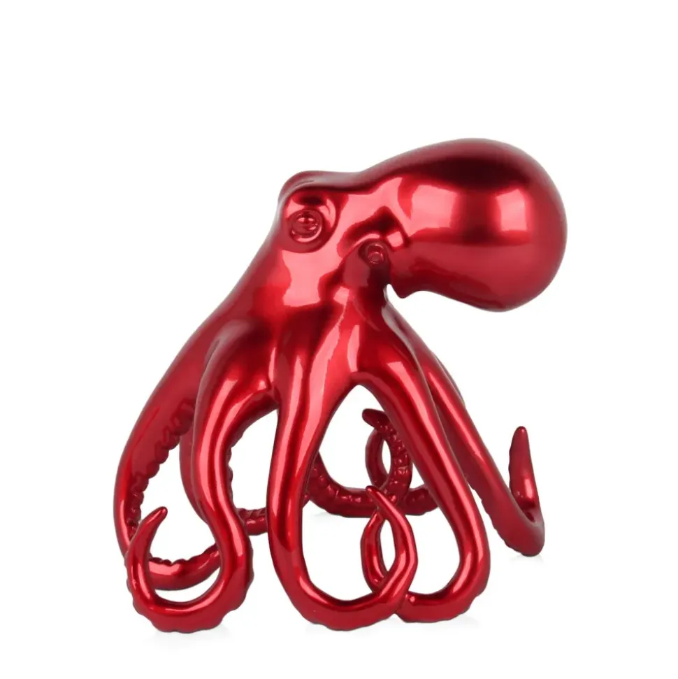 Cosmic Octopus 22cm Red Resin Indoor Sculpture