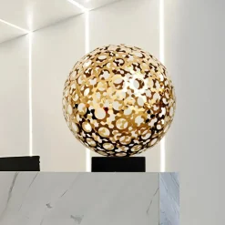 Cosmic Sphere 48cm Gold Metal Indoor Sculpture