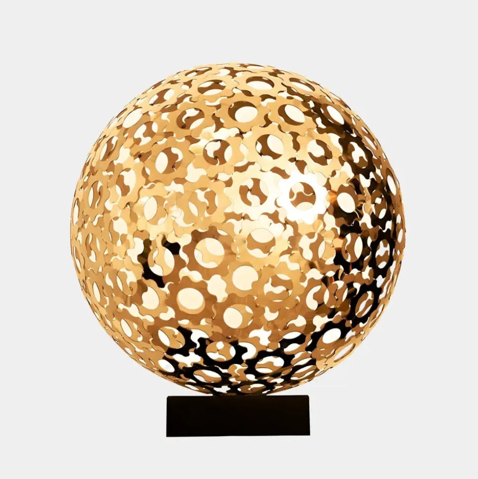 Cosmic Sphere 44cm Gold Metal Indoor Sculpture