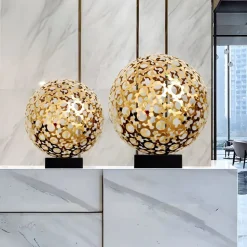Cosmic Sphere 44cm Gold Metal Indoor Sculpture