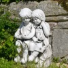 Country Boy & Girl 56cm Stone Resin Garden Statue