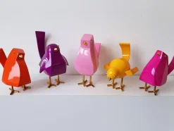 Cubic Bird 14cm Caio Yellow Resin Indoor Sculpture