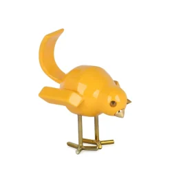 Cubic Bird 22cm Caio Yellow Resin Indoor Sculpture