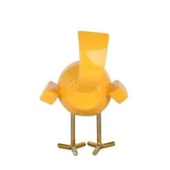 Cubic Bird 22cm Caio Yellow Resin Indoor Sculpture