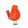 Cubic Bird 18cm Orange Resin Indoor Sculpture