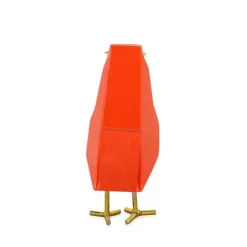 Cubic Bird 18cm Orange Resin Indoor Sculpture