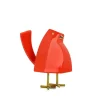 Cubic Bird 14cm Orange Resin Indoor Sculpture