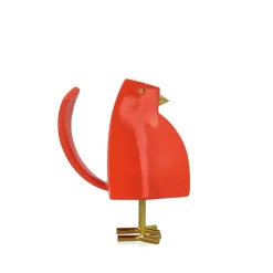 Cubic Bird 14cm Orange Resin Indoor Sculpture