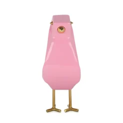 Cubic Bird 30cm Pink Resin Indoor Sculpture