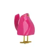Cubic Bird 14cm Pink Resin Indoor Sculpture