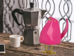 Cubic Bird 14cm Pink Resin Indoor Sculpture