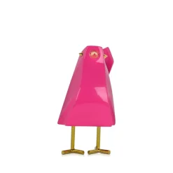 Cubic Bird 14cm Pink Resin Indoor Sculpture