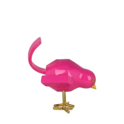 Cubic Bird 14cm Rosa Pink Resin Indoor Sculpture