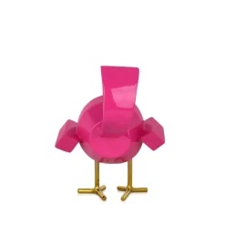 Cubic Bird 14cm Rosa Pink Resin Indoor Sculpture