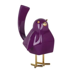 Cubic Bird 30cm Violet Resin Indoor Sculpture