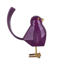 Cubic Bird 30cm Violet Resin Indoor Sculpture