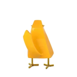 Cubic Bird 14cm Yellow Resin Indoor Sculpture