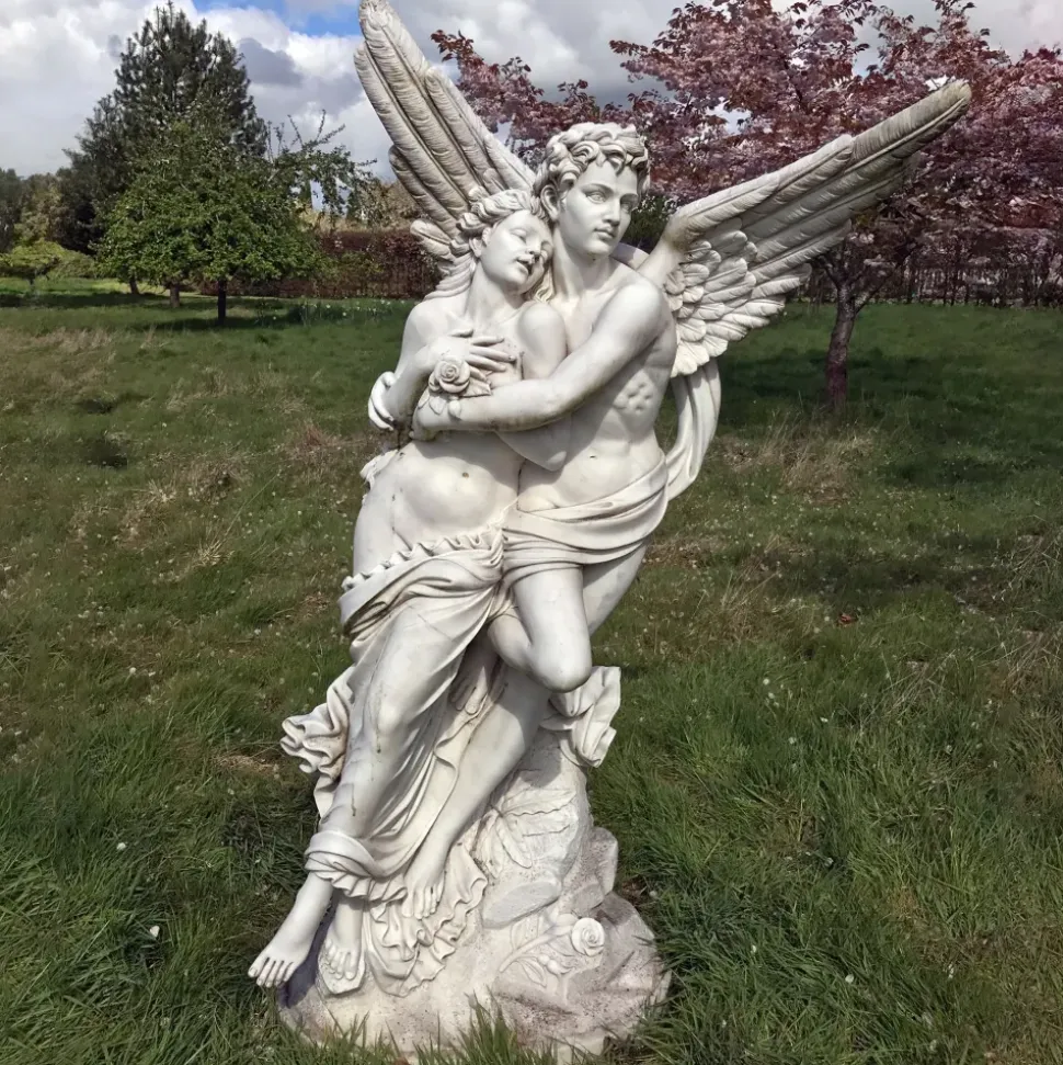 Cupid & Psyche 197cm Marble Garden Statue