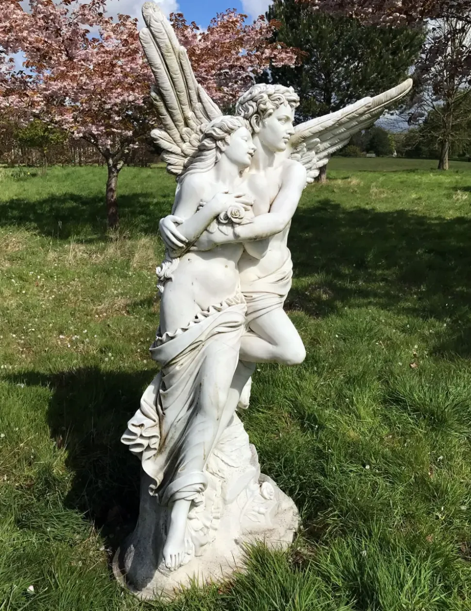 Cupid & Psyche 197cm Marble Garden Statue