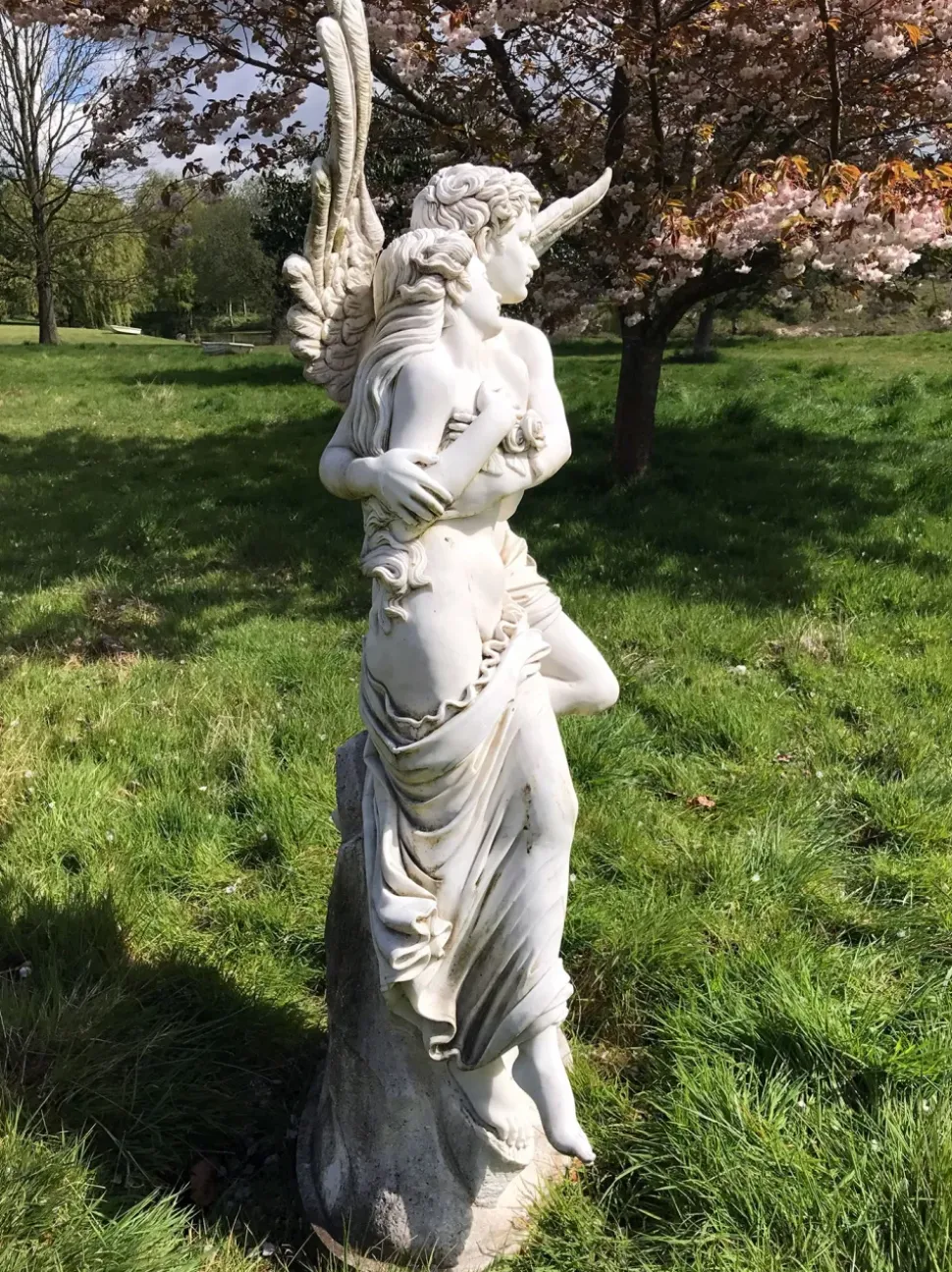 Cupid & Psyche 197cm Marble Garden Statue