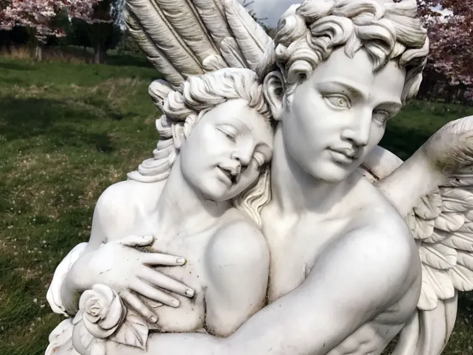 Cupid & Psyche 197cm Marble Garden Statue