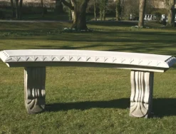 Curved Ivy Stone Garden Bench