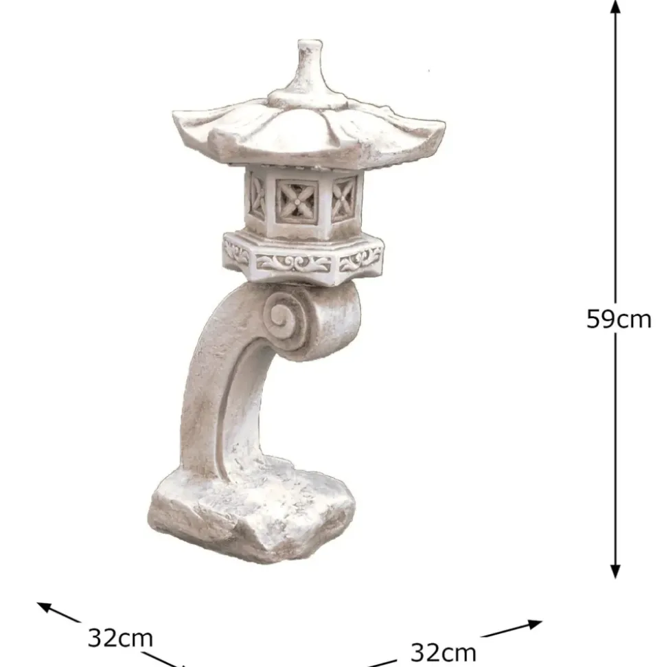 Curved Japanese Pagoda Antique Stone Garden Ornament