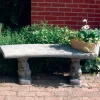 Curved Plain Top Stone Garden Bench