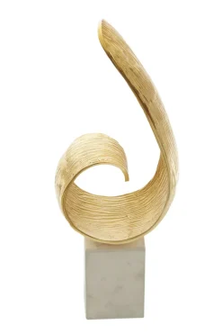 Curved Reflection 50cm Gold Metal Indoor Sculpture