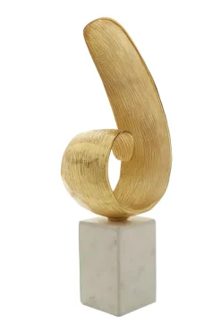 Curved Reflection 50cm Gold Metal Indoor Sculpture