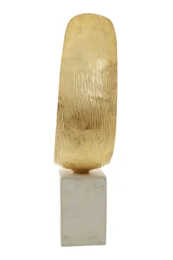 Curved Reflection 50cm Gold Metal Indoor Sculpture