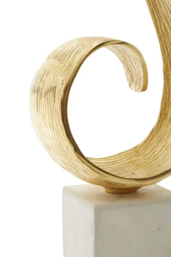Curved Reflection 50cm Gold Metal Indoor Sculpture