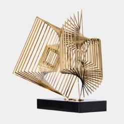 Cyber Book 46cm Gold Metal Indoor Sculpture