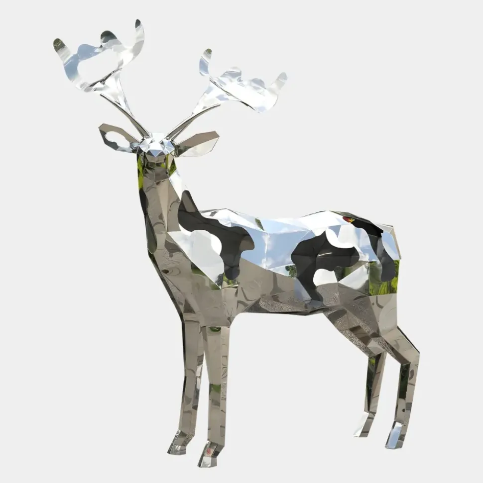 Deer 197cm Geometric Metal Garden Sculpture v1