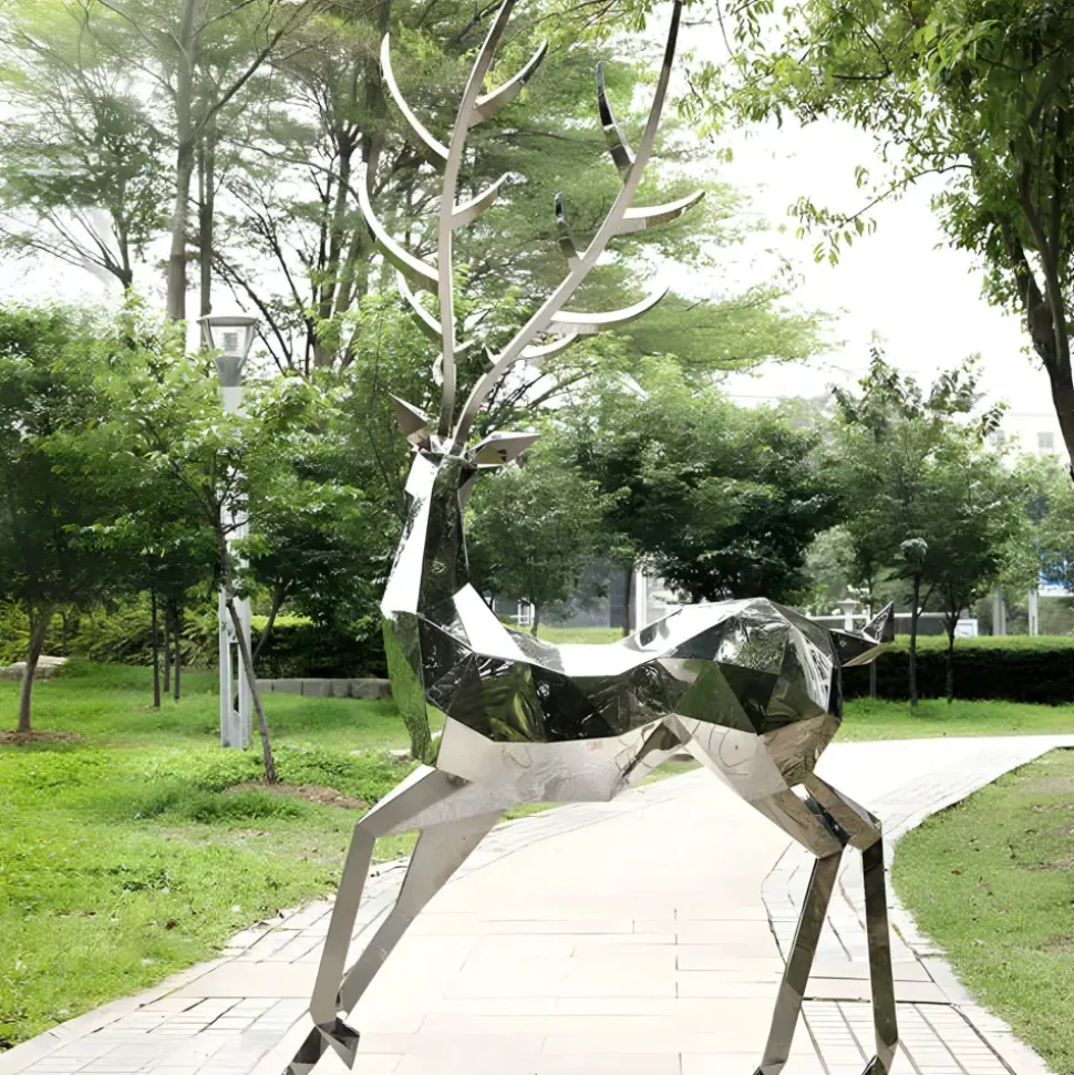 Deer 258cm Geometric Metal Garden Sculpture