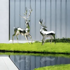 Deer 258cm Geometric Metal Garden Sculpture